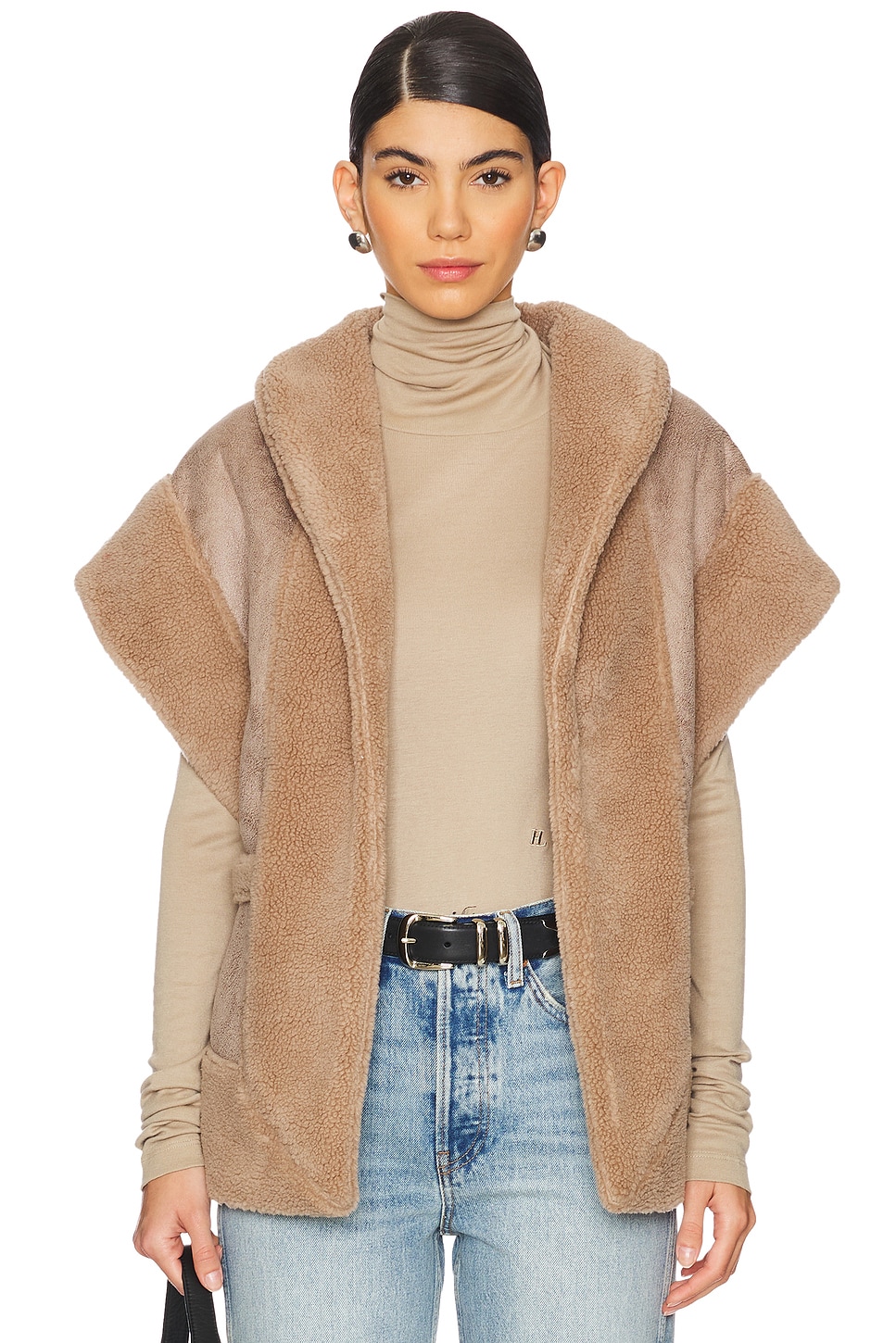 Nyra Zip Through Vest Top Brown