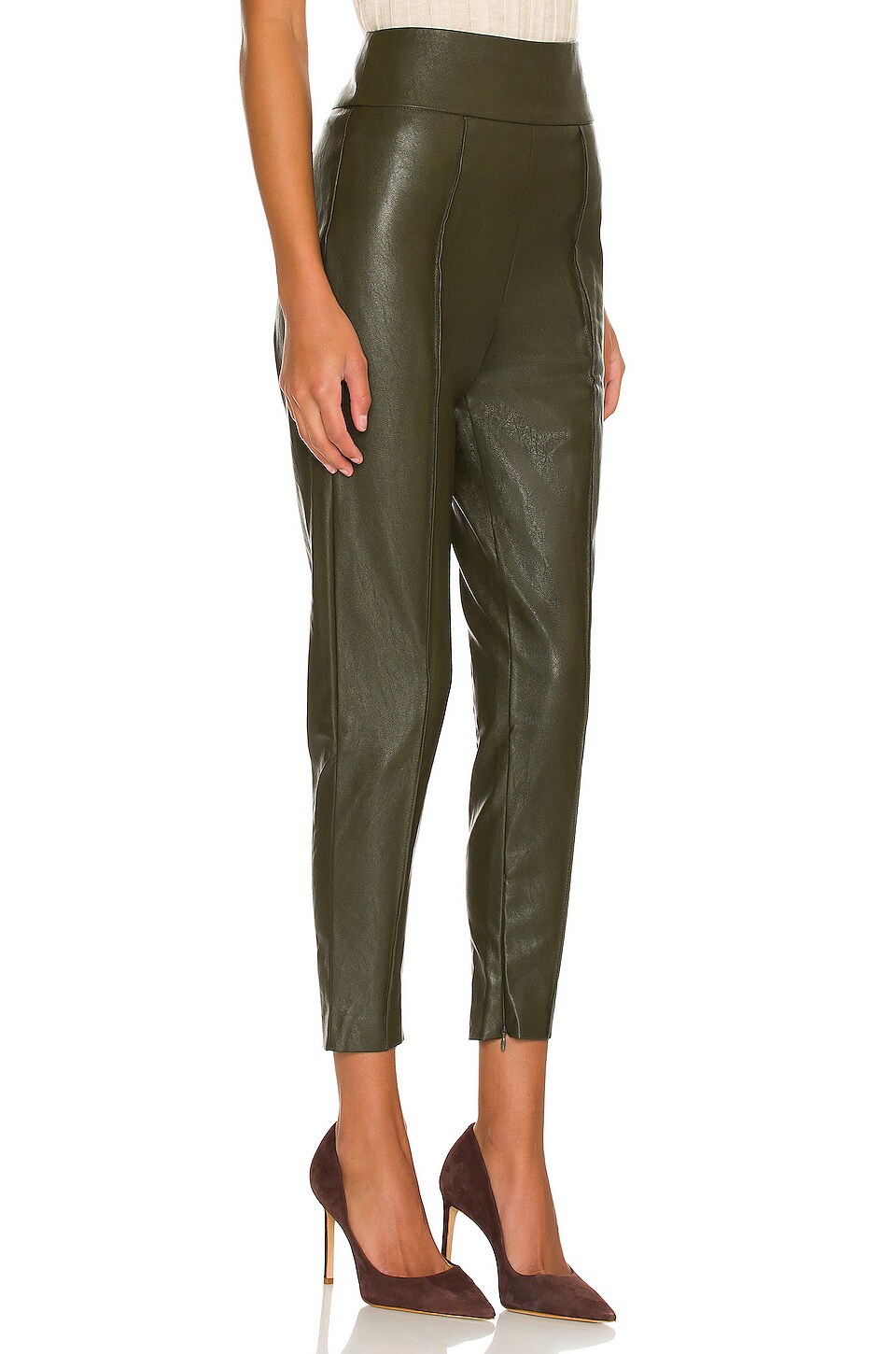 Line & Dot Kiara Faux Leather Pant in Olive