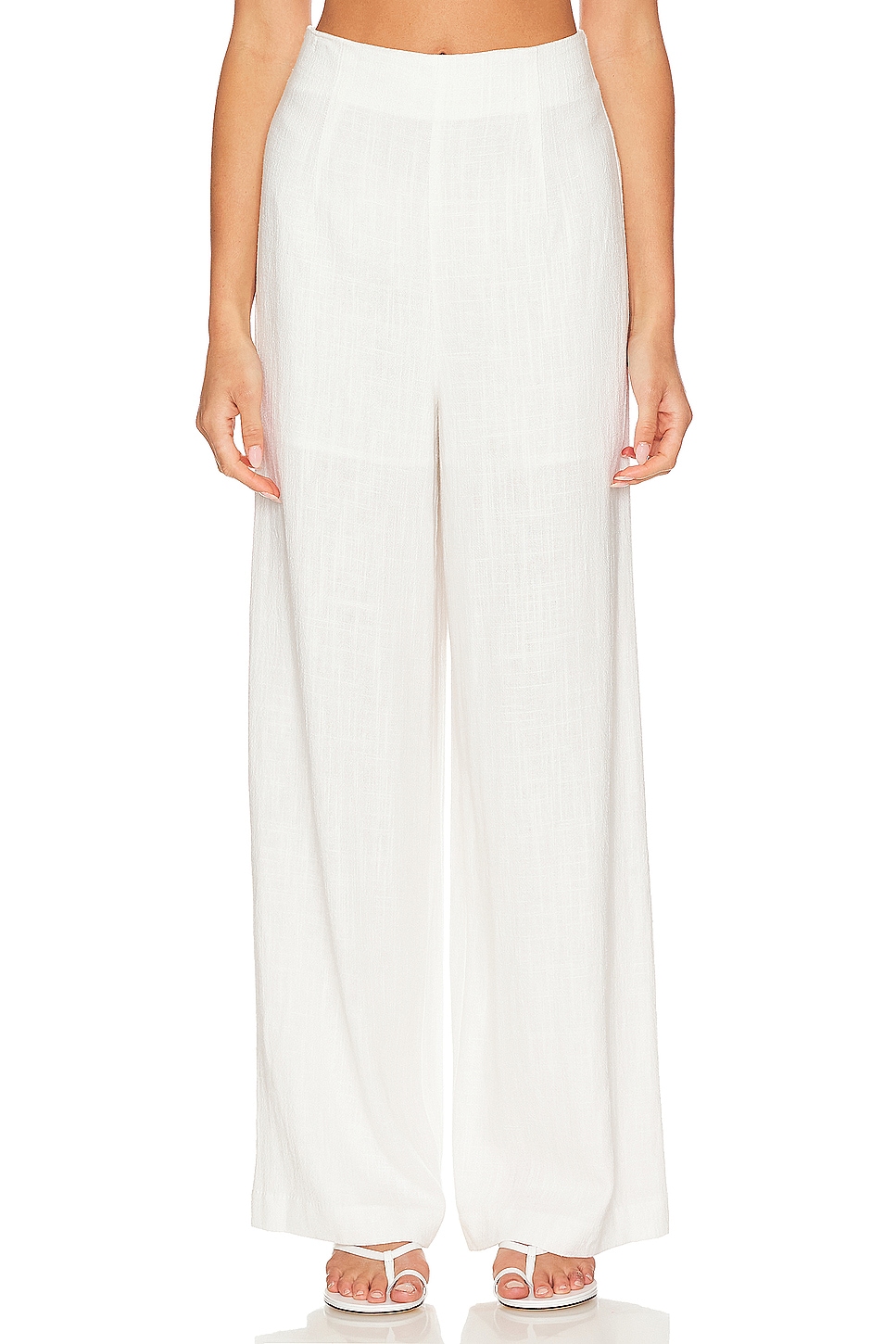 ★DXOH★Grid Logo Wide Pants White Ivory★正規品/直送料込 ☆DXOH☆Grid Logo Wide Pants White Ivory☆正規品/直送料込