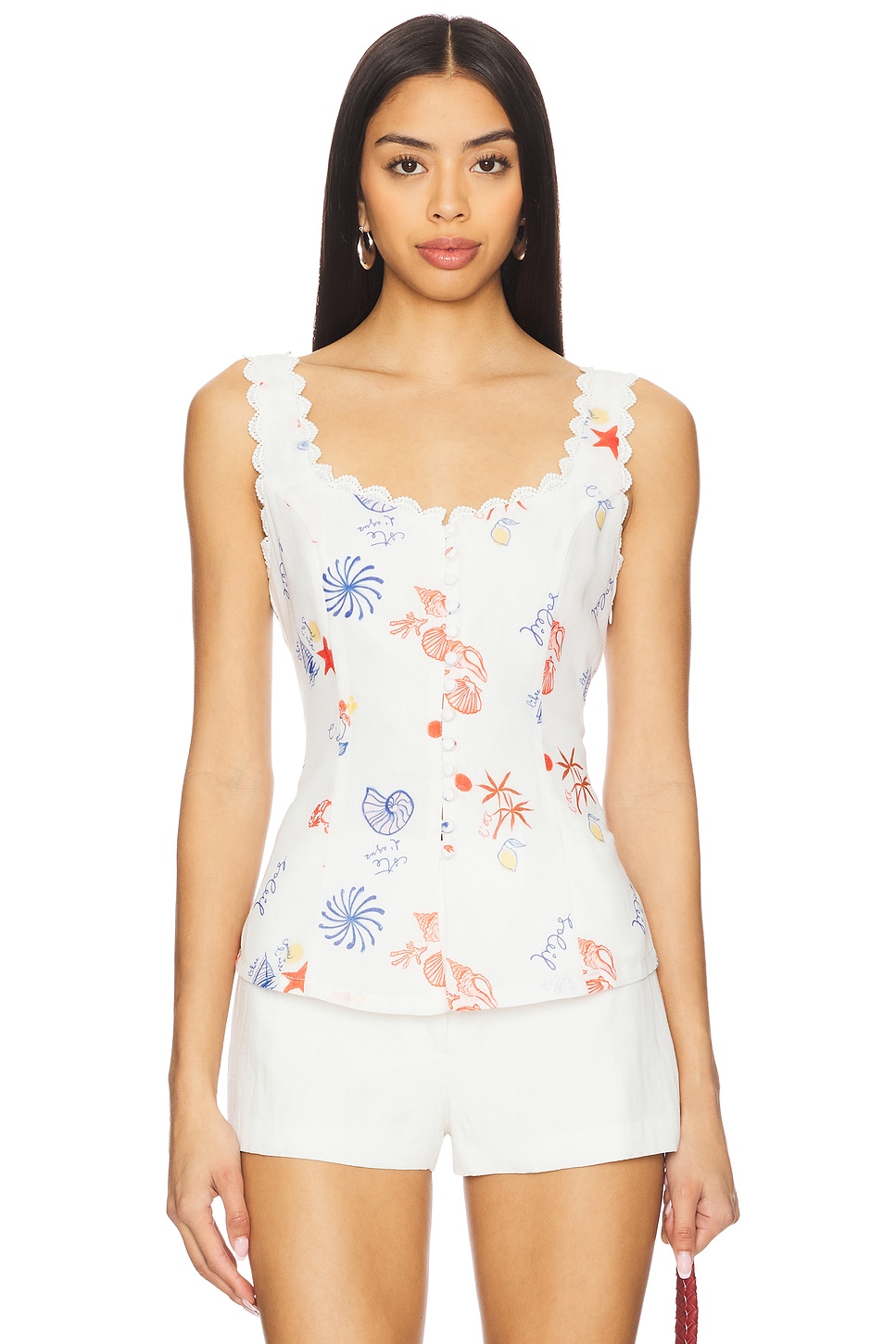 トップス ria check tai white tops check tai white tops RI1119 – ria