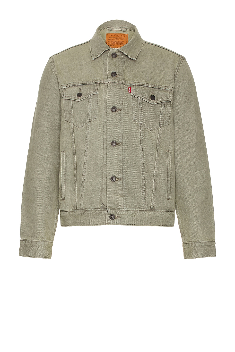 Olive green levi's denim jacket best sale