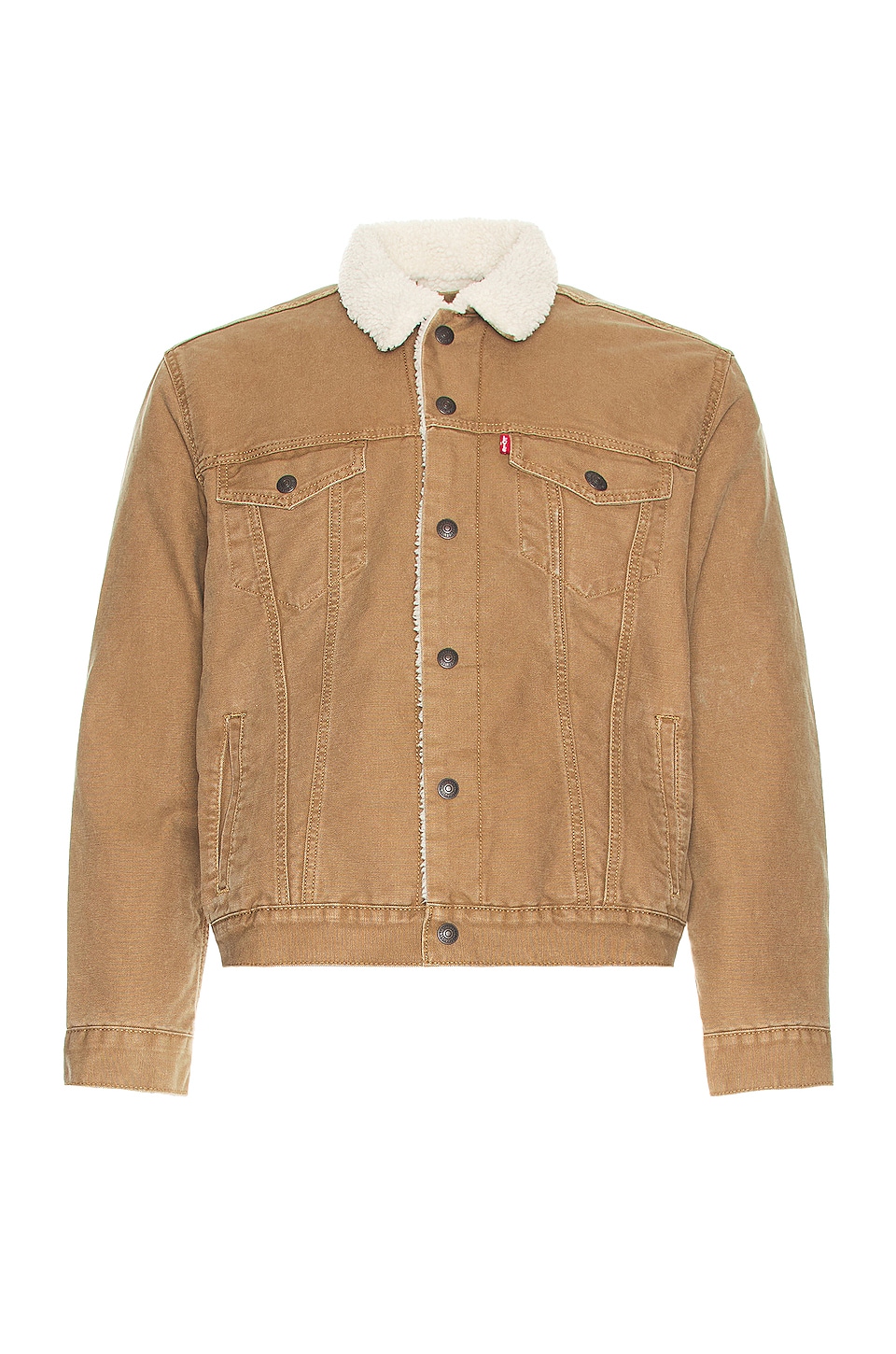 LEVI'S Type 3 Sherpa Canvas Trucker in Washed Cougar | REVOLVE