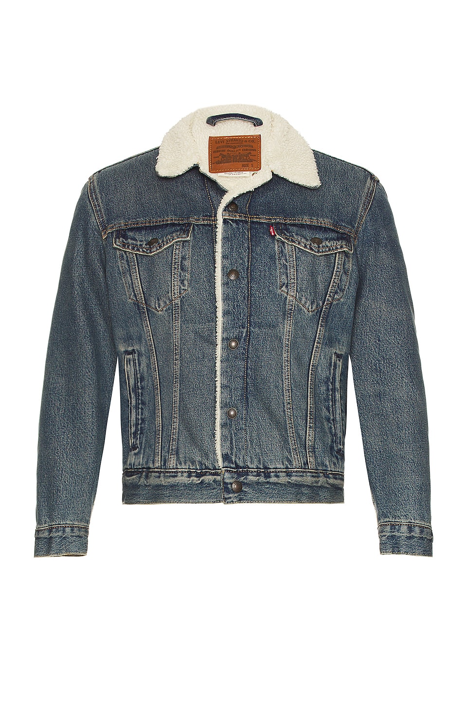 Levi's type 3 sherpa lined denim jacket in fable mid wash