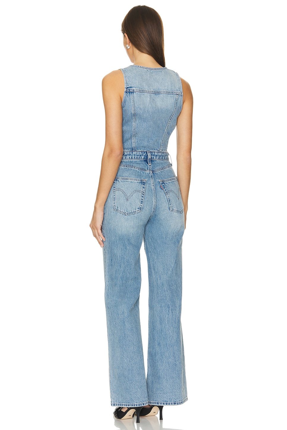 Denim Vest Wideleg Jumpsuit - Thumbnail 3