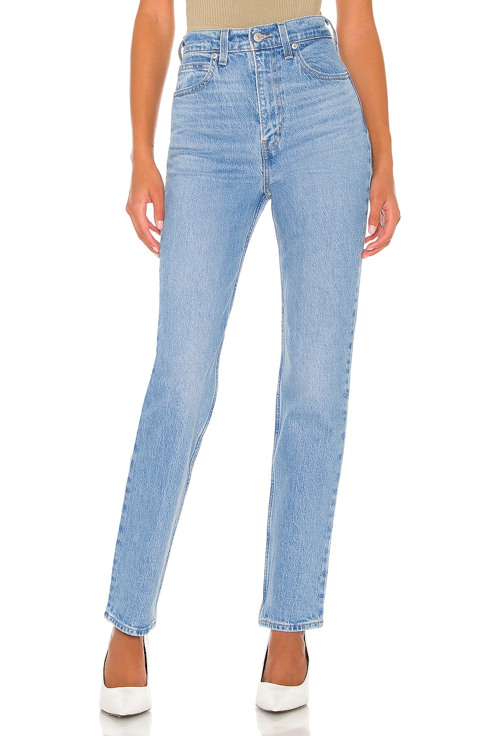 Charlie High Rise Straight Leg in Blue. Revolve Women Clothing Jeans High Waisted Jeans 