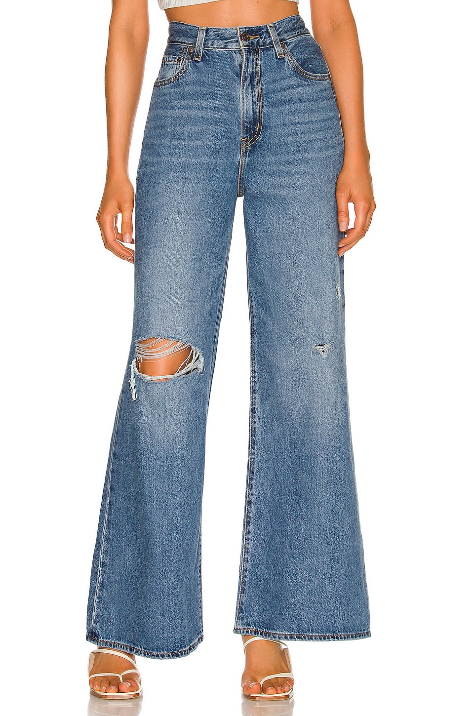 Top 36+ imagen high loose flare jean in take notes levi’s