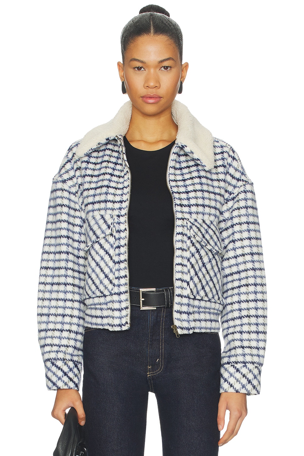 (取寄) リーバイス プレミアム レディース シュランケン 90s ウーリー トラッカー Levi's Premium women Shrunken 90s Wooly Trucker Dowsett Plaid Birch A LEVI'S Shrunken 90s Wooly Trucker in Dowsett Plaid Birch | REVOLVE