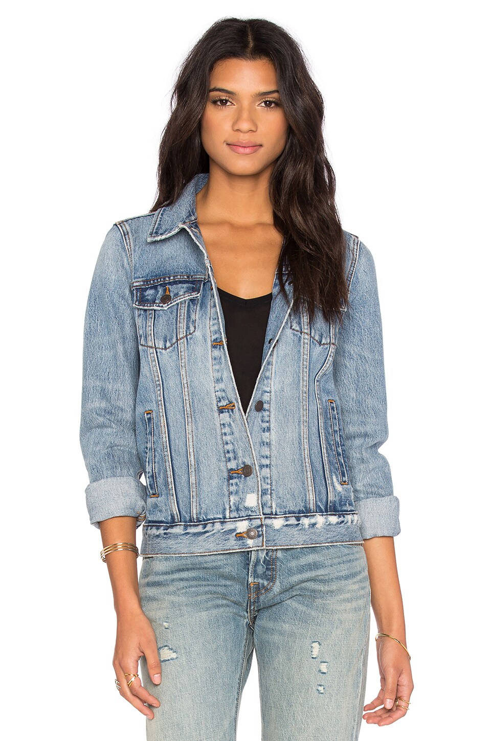 LEVI'S Boyfriend Trucker Jacket in Blue Wonder