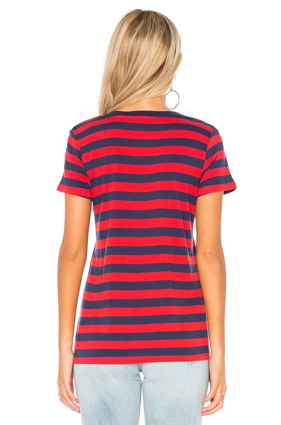 LEVI'S Essential V Neck Tee in Blue & Red | REVOLVE