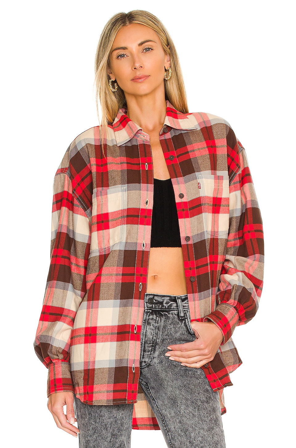 LEVI'S Remi Utility Shirt in Rosie Plaid Chicory Coffee | REVOLVE