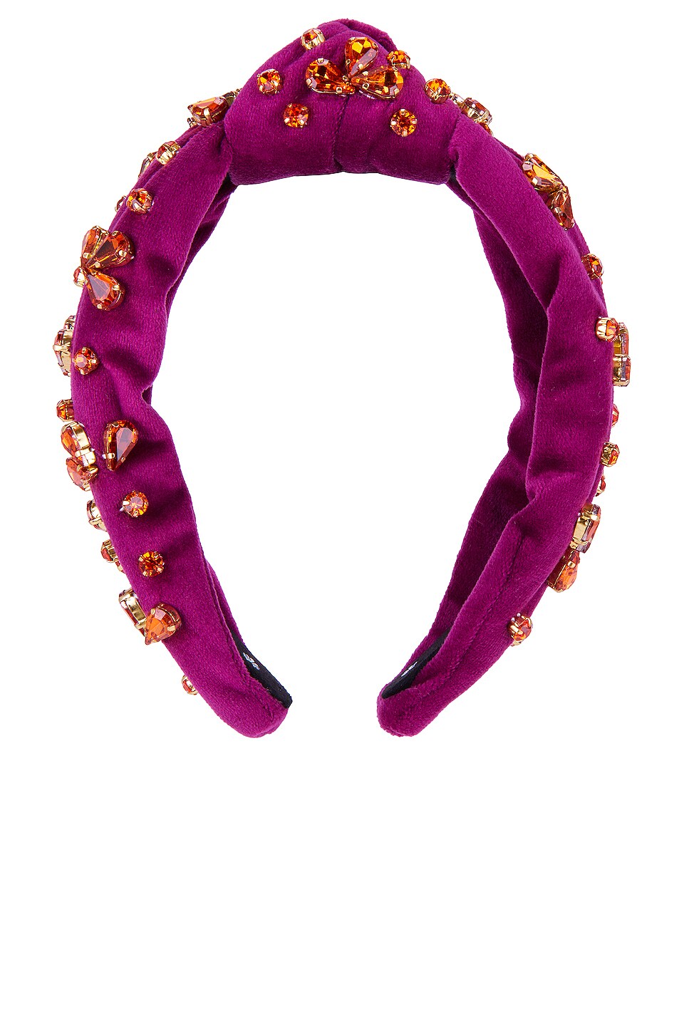 Lele Sadoughi Crystal Bloom Velvet Knotted Headband in Merlot