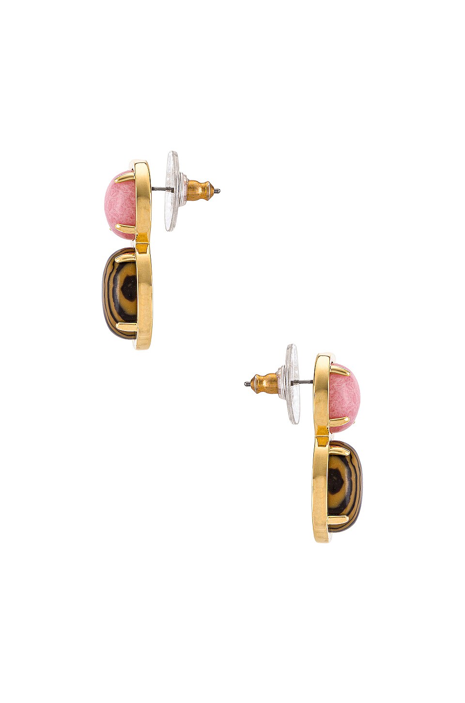 Lele Sadoughi Stone Double Drop Earrings in Tigers Eye