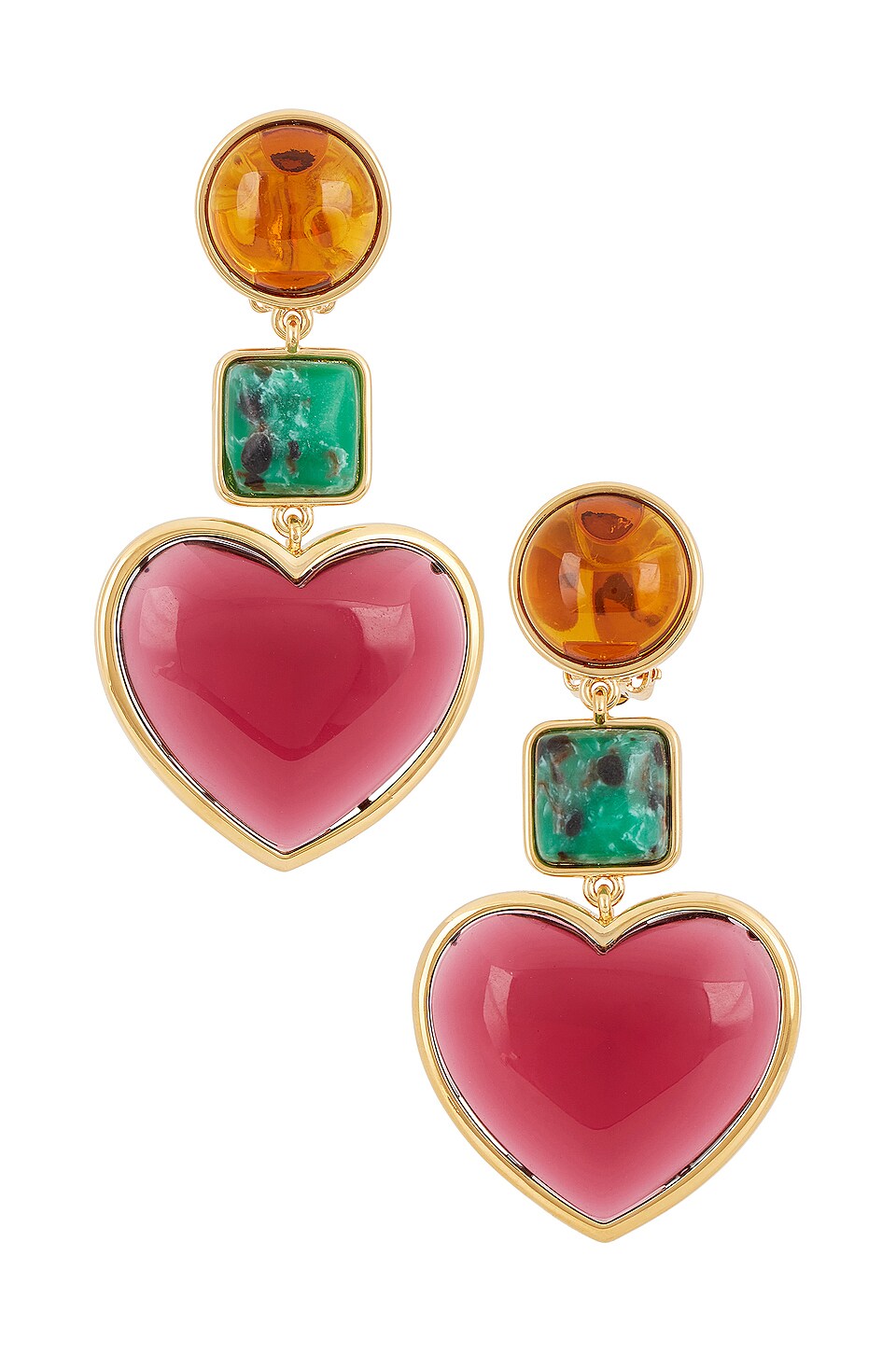 Lele Sadoughi Celestial Heart Stud Earrings in Gold