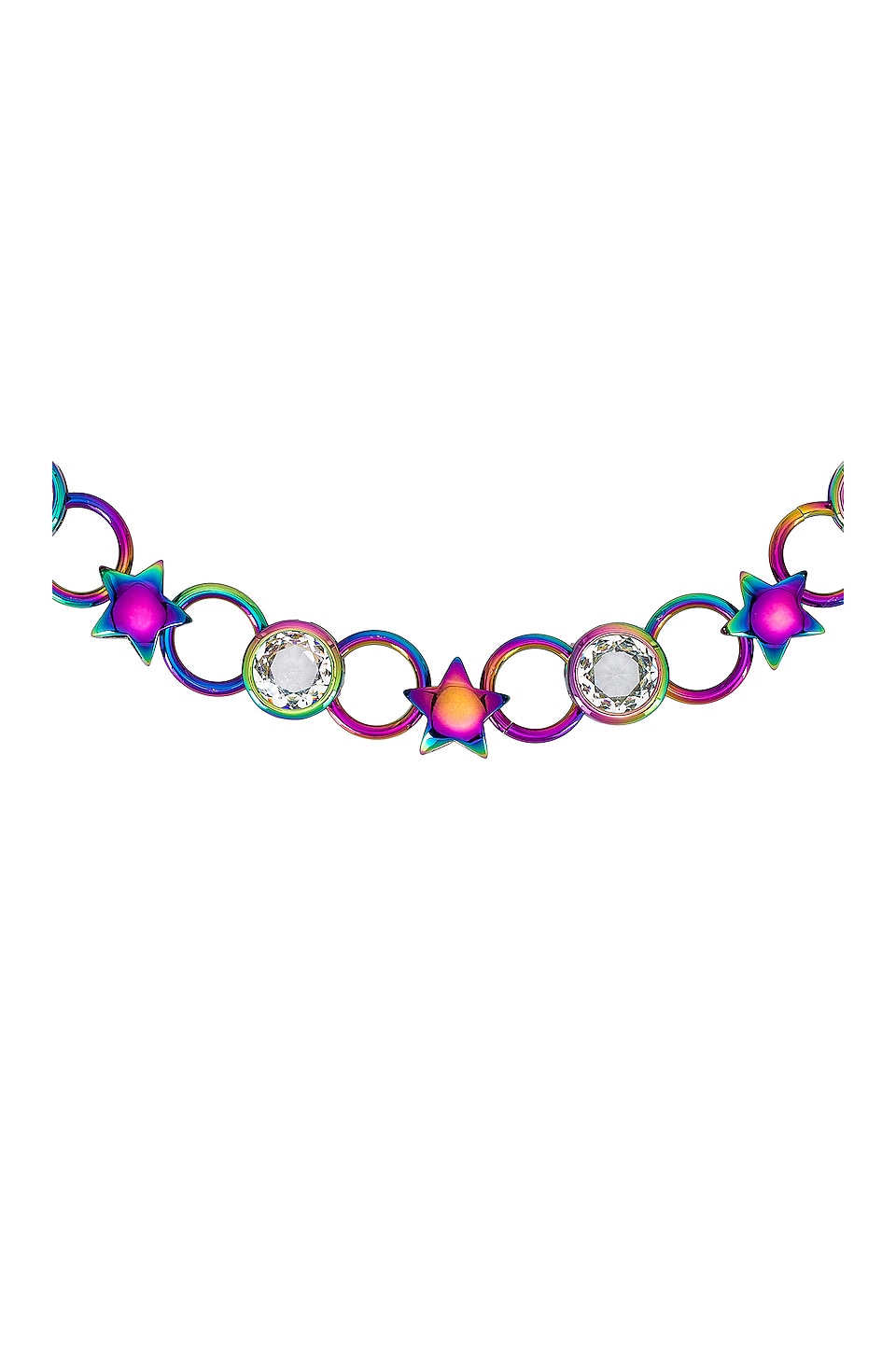 Lele Sadoughi Crystal Star Link Necklace in Disco Fever