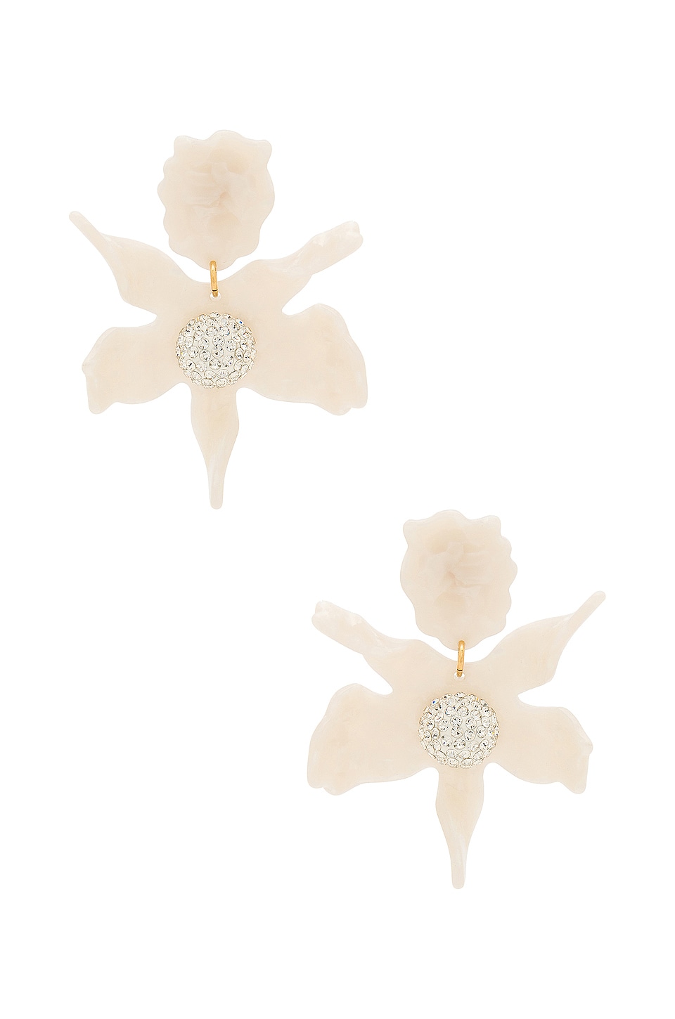 Lele Sadoughi Crystal Lily Earring in Mother Of Pearl | REVOLVE
