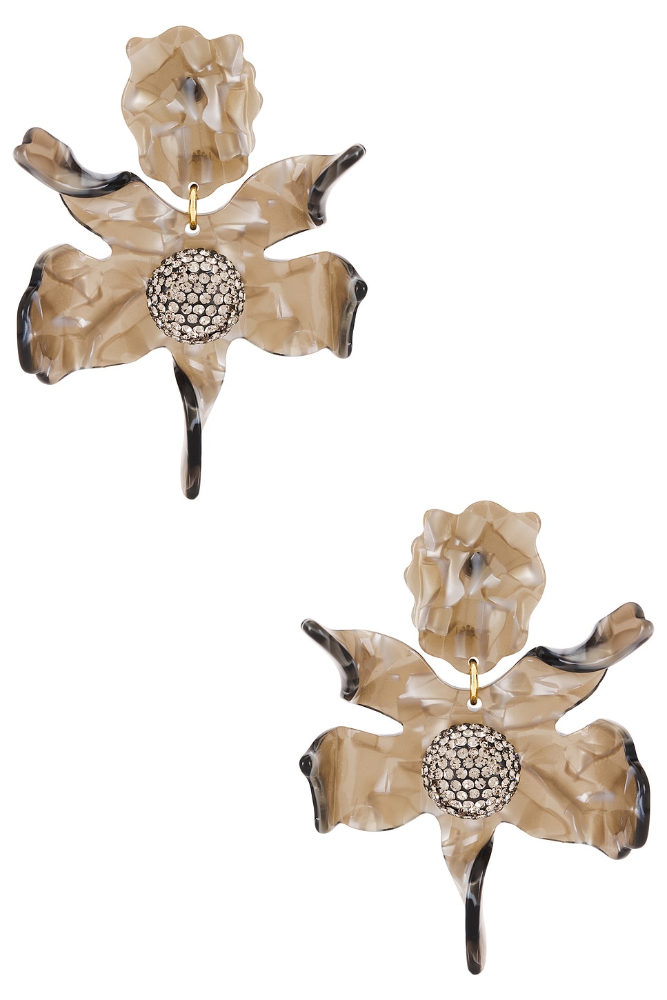 Lele Sadoughi Crystal Lily Earrings in Abalone | REVOLVE