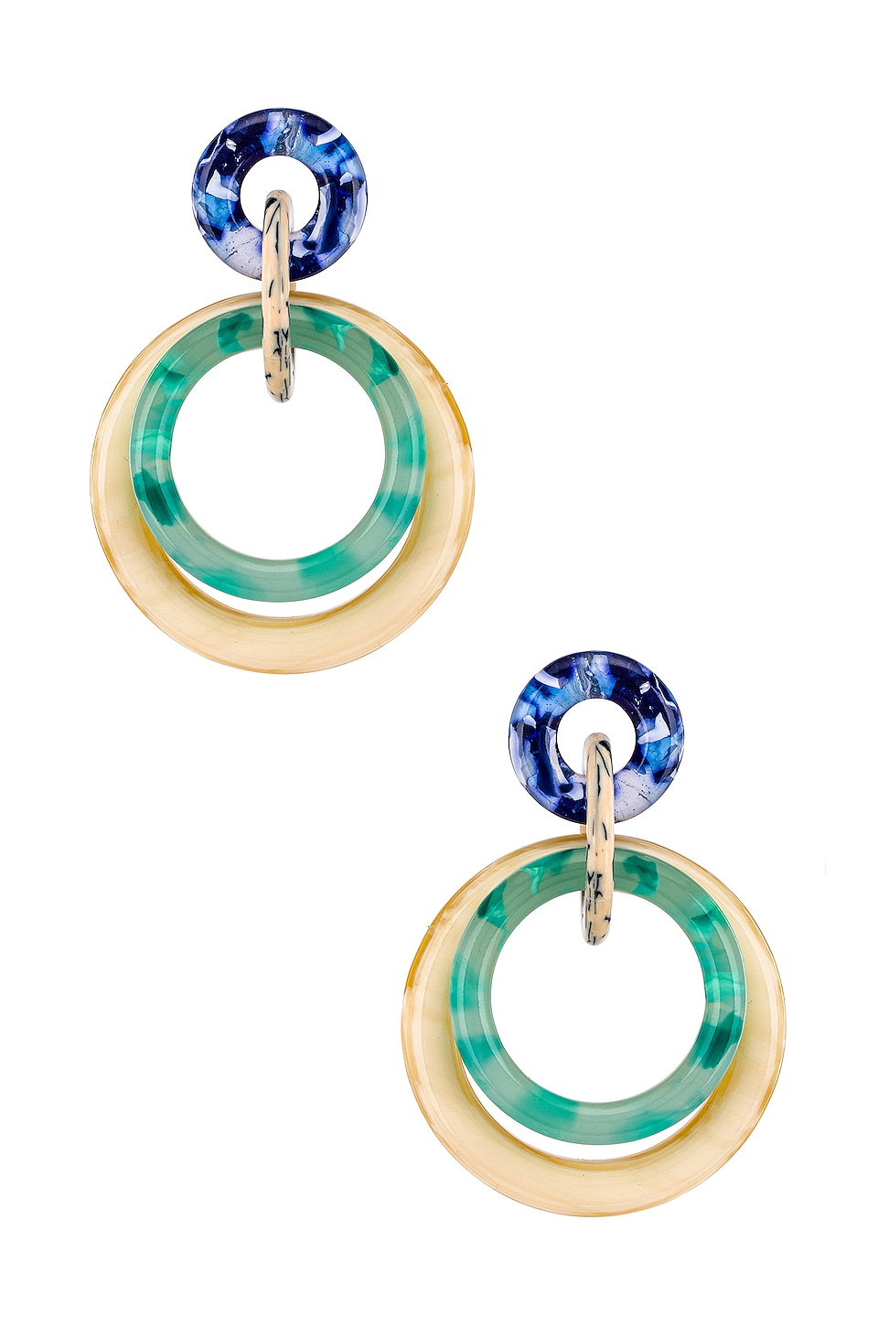 Lele Sadoughi Accessories LELE SADOUGHI DOUBLE RING HOOP EARRING IN GREEN.