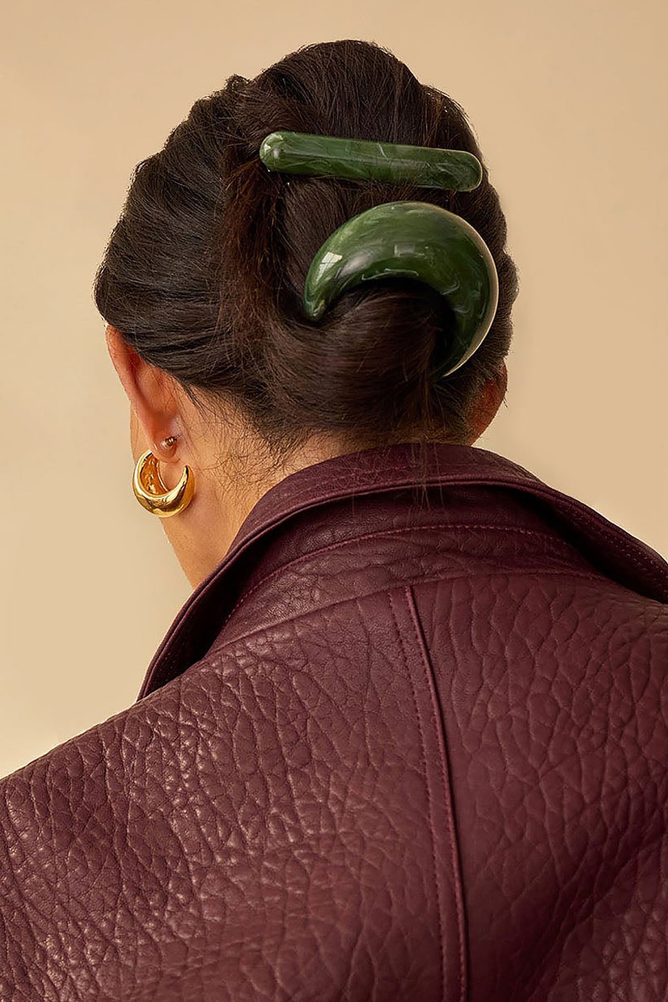 LELET NY Marble Dome Pony Cuff in Olive