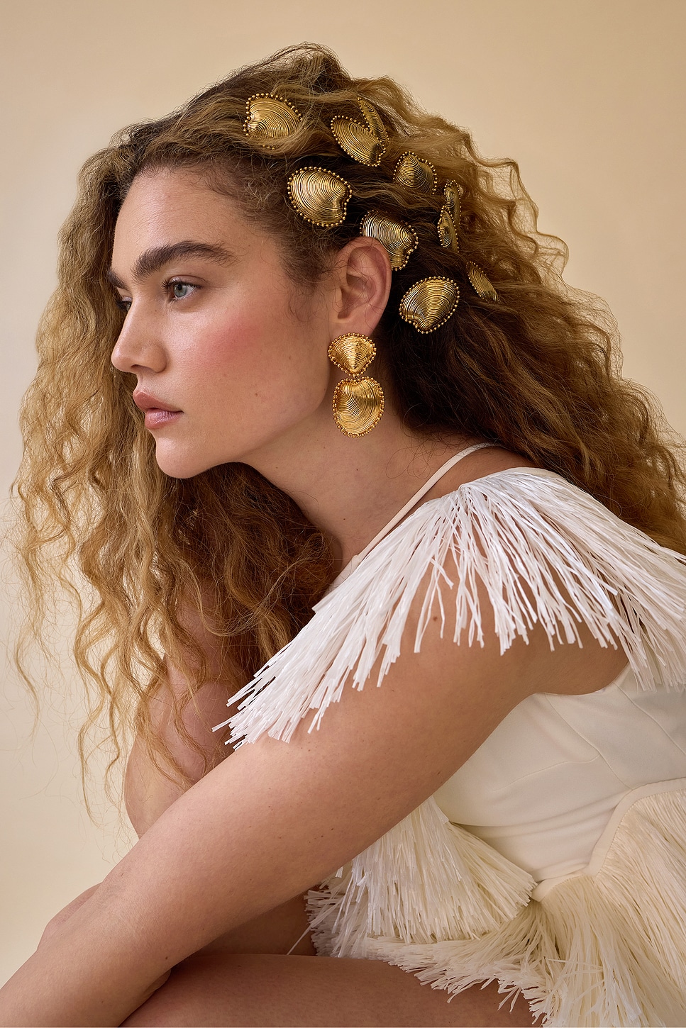 Kya Ball Chain Seashell Drop Earrings