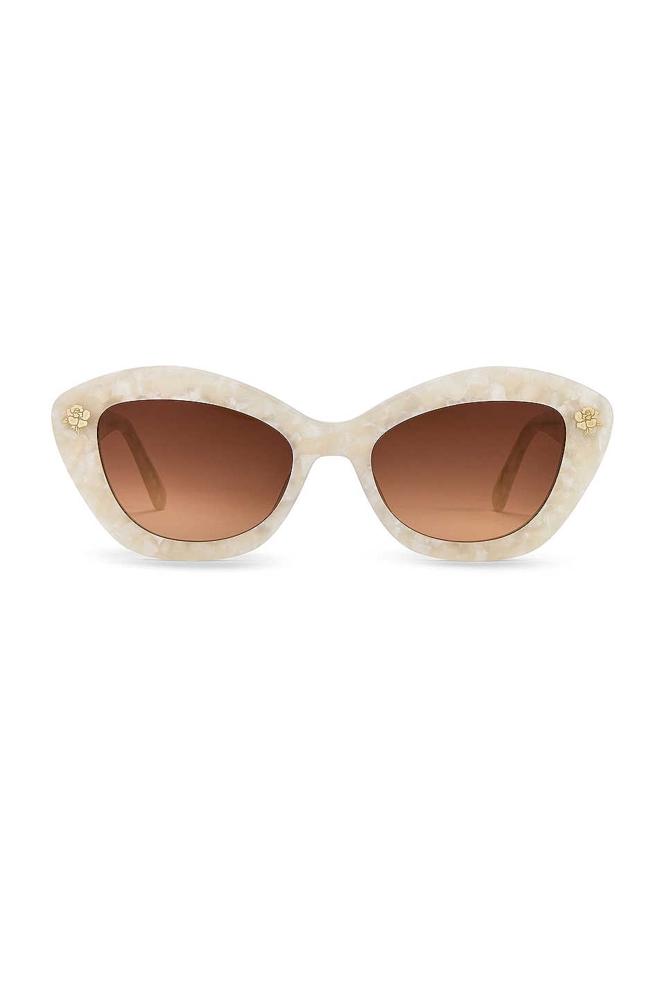 LoveShackFancy Hessel Sunglasses in Ivory | REVOLVE