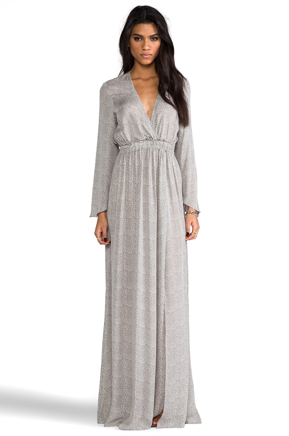long sleeve grey maxi dress