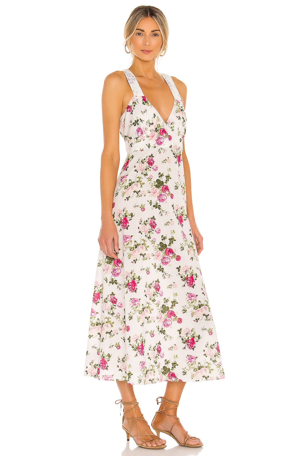 LoveShackFancy Sabina Slip Dress in Ballet Blush