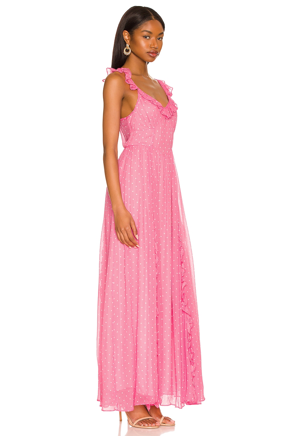 LoveShackFancy Junia Dress in Hot Pink Cherry