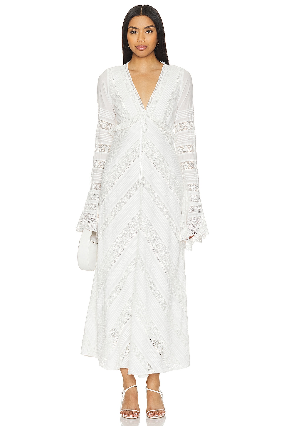 LoveShackFancy Weil Dress in Bright White | REVOLVE