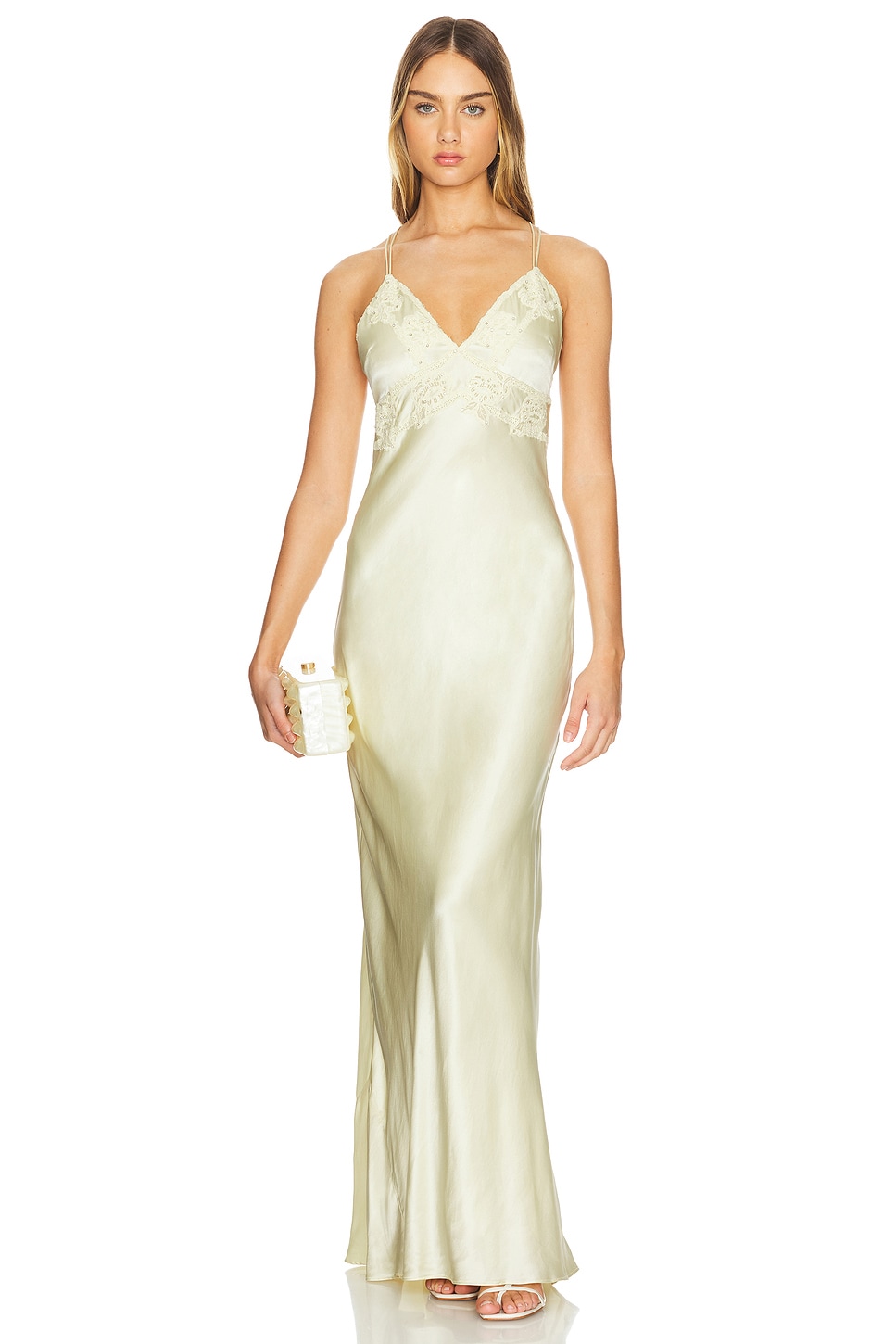 kesslyn slip maxi dress Gray Silk Dress | Full Length Slip