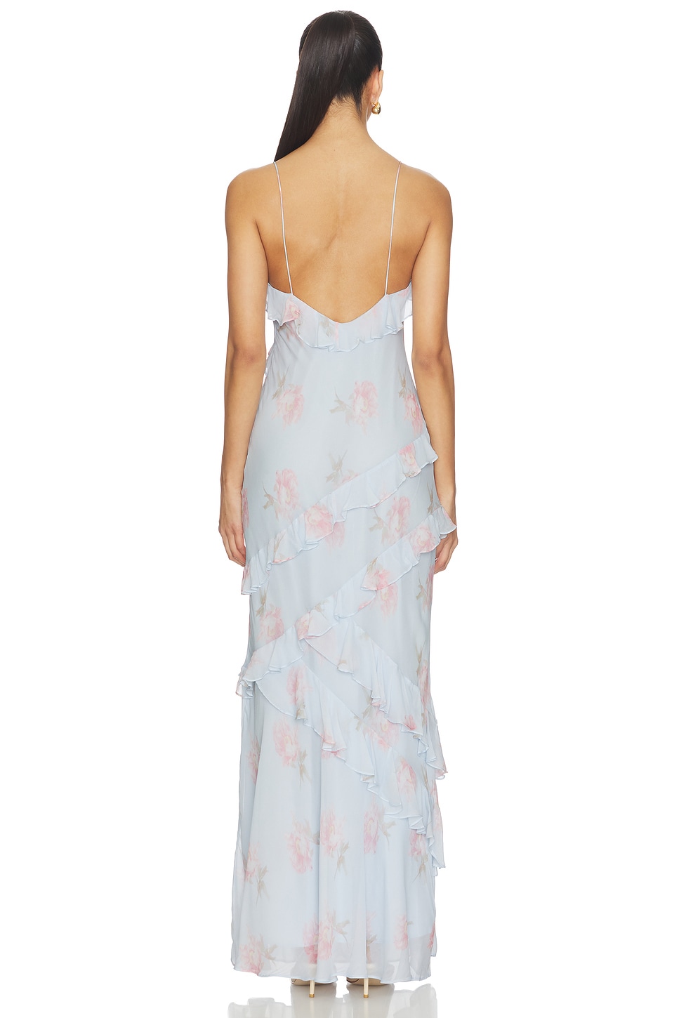 rialto floral chiffon maxi dress Loveshackfancy Silk - Black perfect for any elegant occasion LoveShackFancy Women's Rialto Floral Maxi