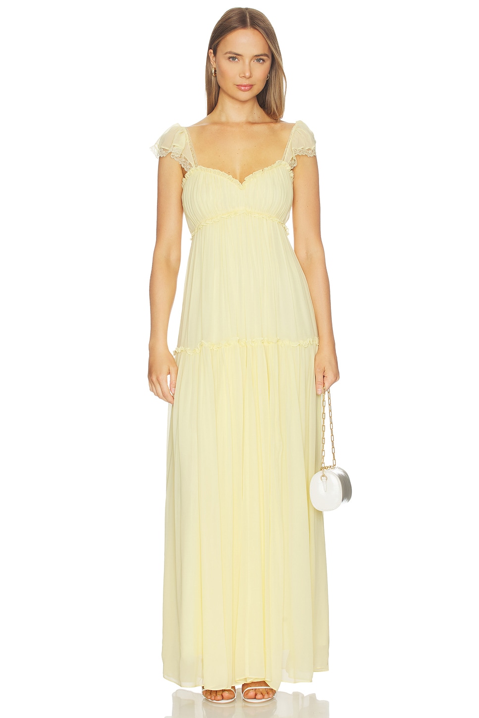 LoveShackFancy Bourge Dress in Butter Lemon | REVOLVE