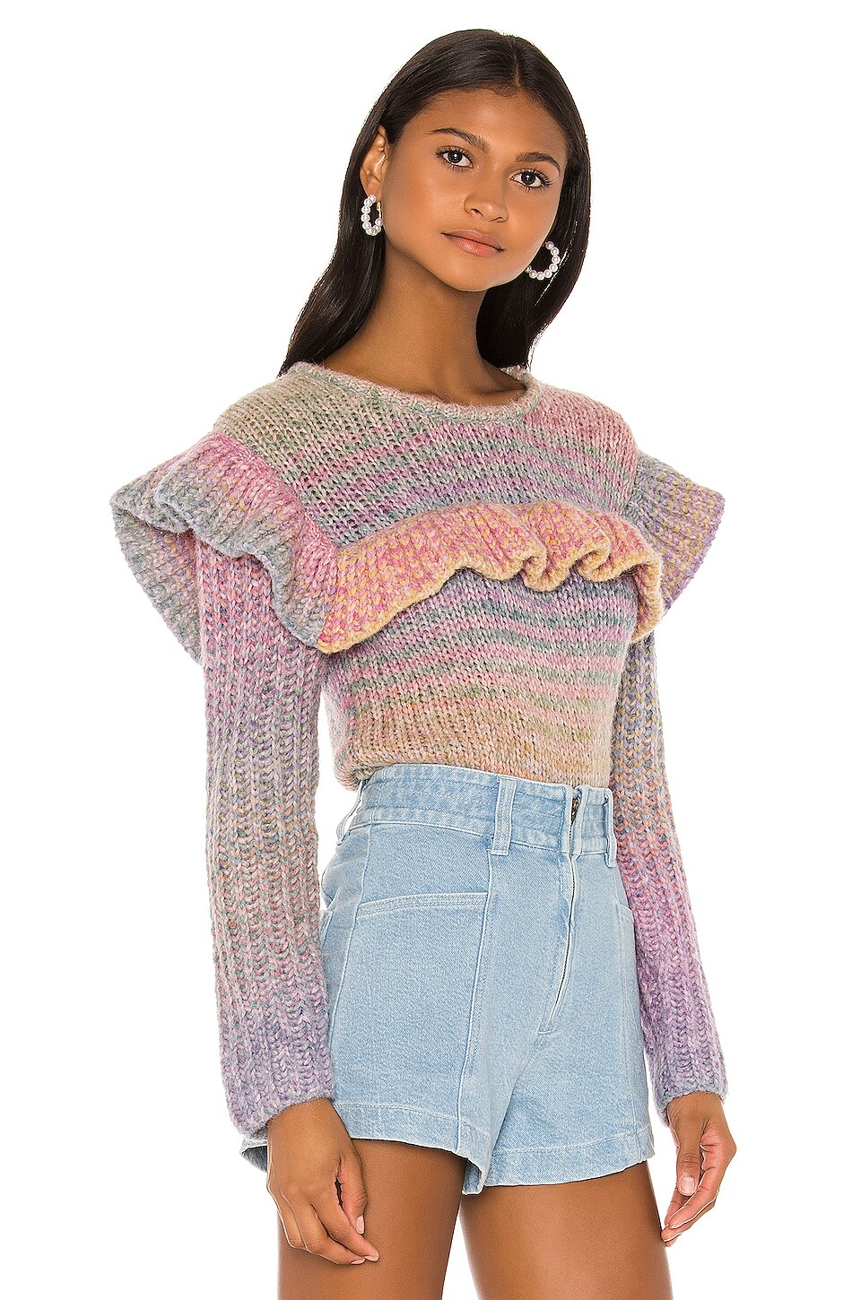 LoveShackFancy Yumi Pullover in Rainbow