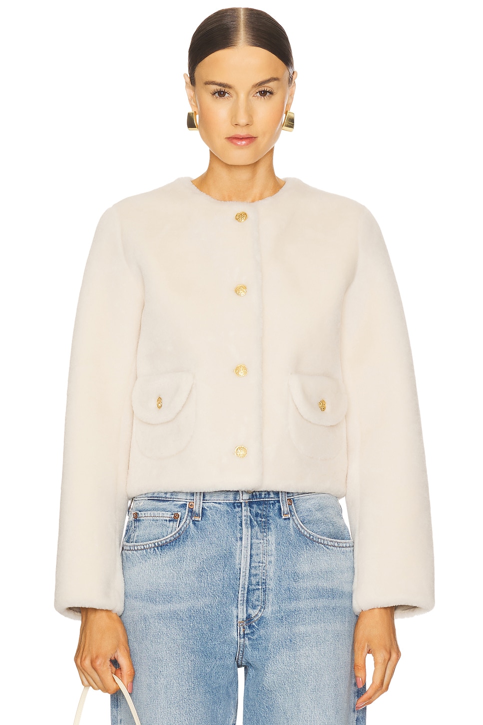 LoveShackFancy Popelka Faux Fur Jacket