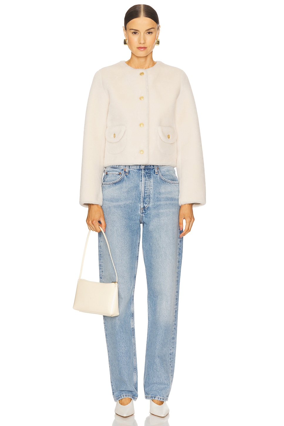 LoveShackFancy Popelka Faux Fur Jacket thumbnail