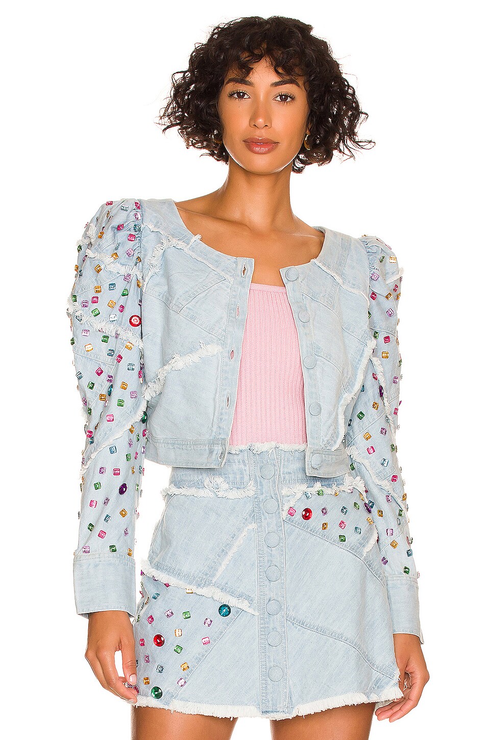 LoveShackFancy Eleora Crop Jacket in 