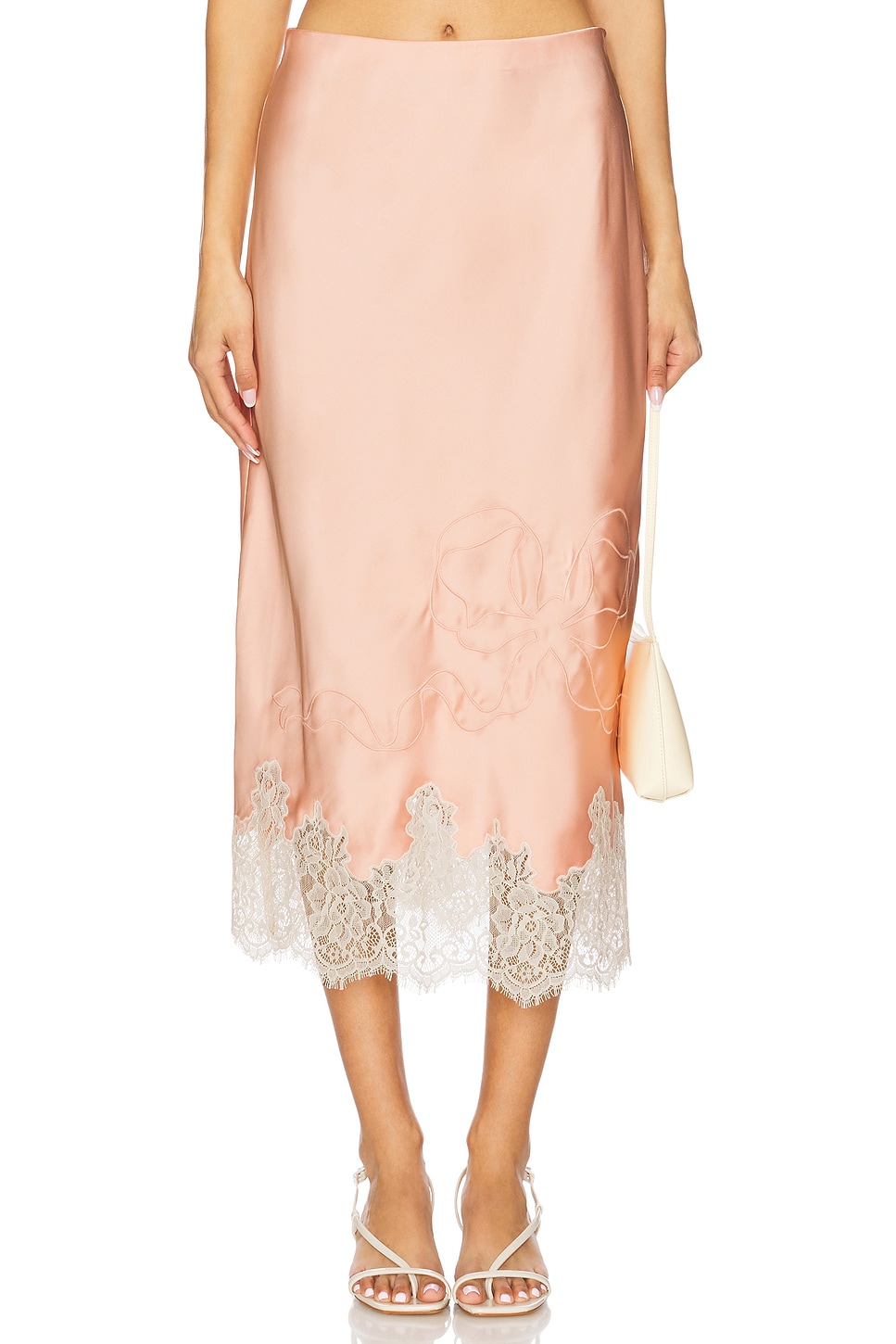 LoveShackFancy Malina Skirt in Vintage Nude | REVOLVE