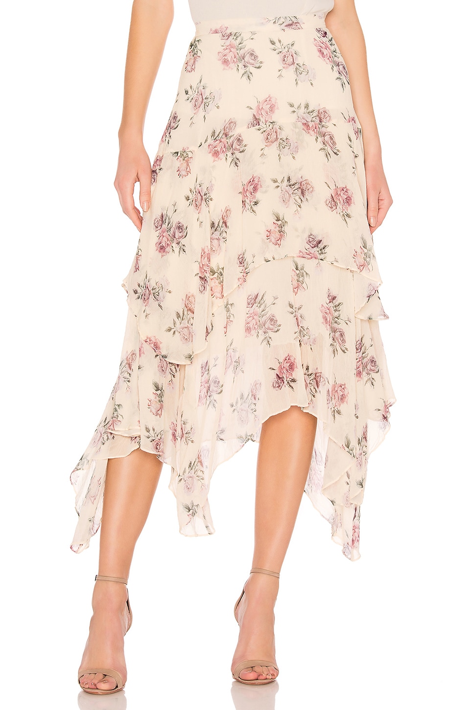 LoveShackFancy Alex Silk Skirt in Dream | REVOLVE