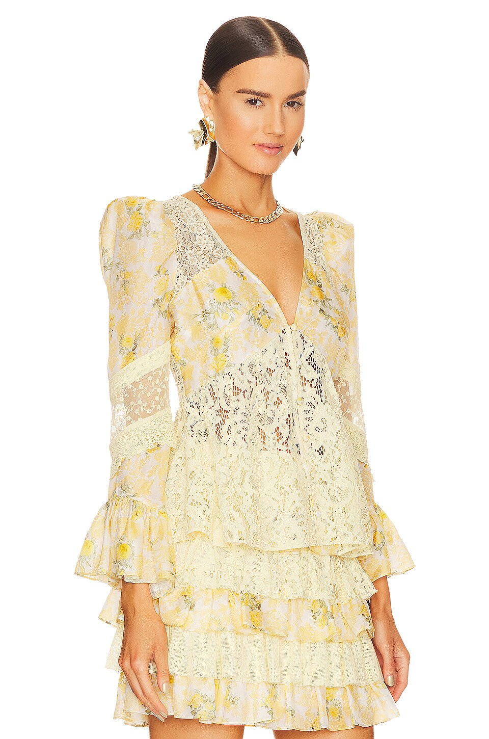 LoveShackFancy Priema Top in Lemon Daydream