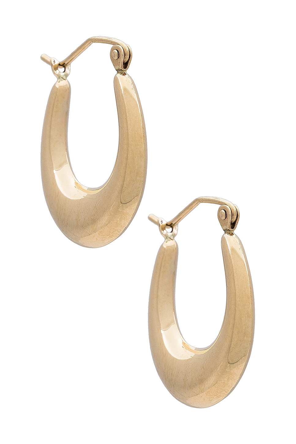 Image 1 of Dome Hammock Hoop Earrings in 14k Yellow Gold