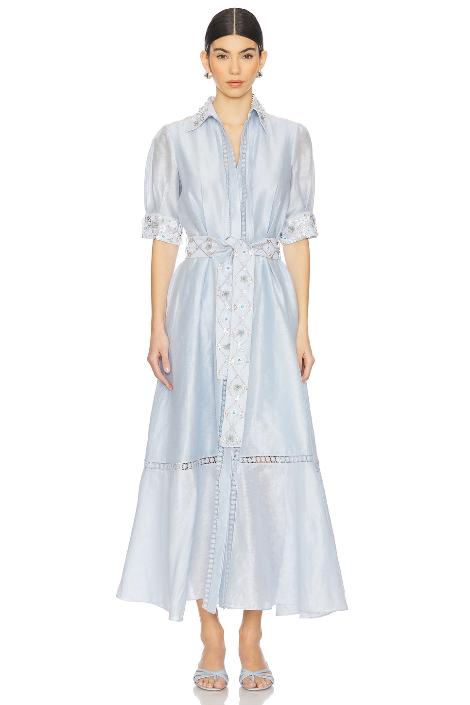 blue dress for baby girl Button Down Shirt Maxi Dress – Stockbridge Styles main image 0