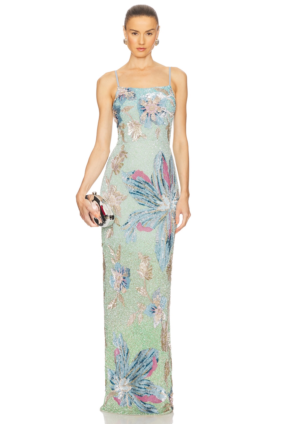 Cascade Floralia Fully Embroidered Gown