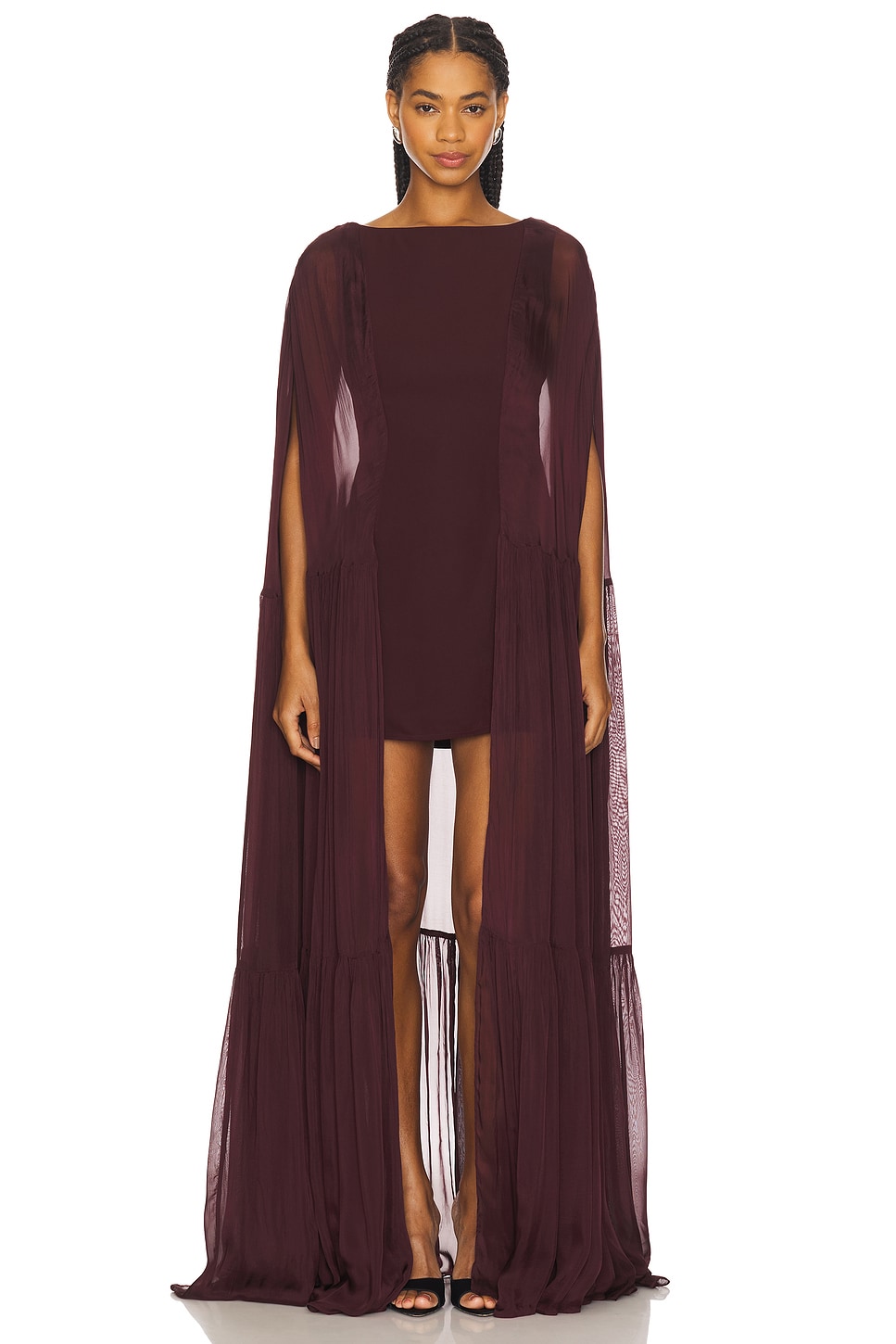 Coralia Gathered Cape Dress - thumbnail 3