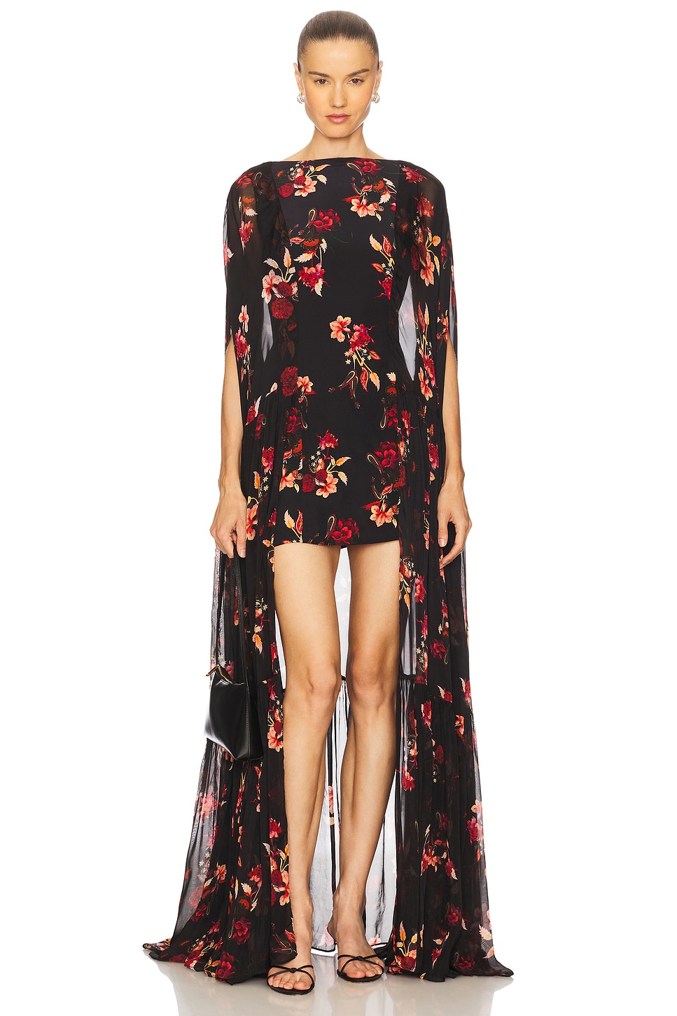Coralia Gathered Cape Dress - thumbnail 2
