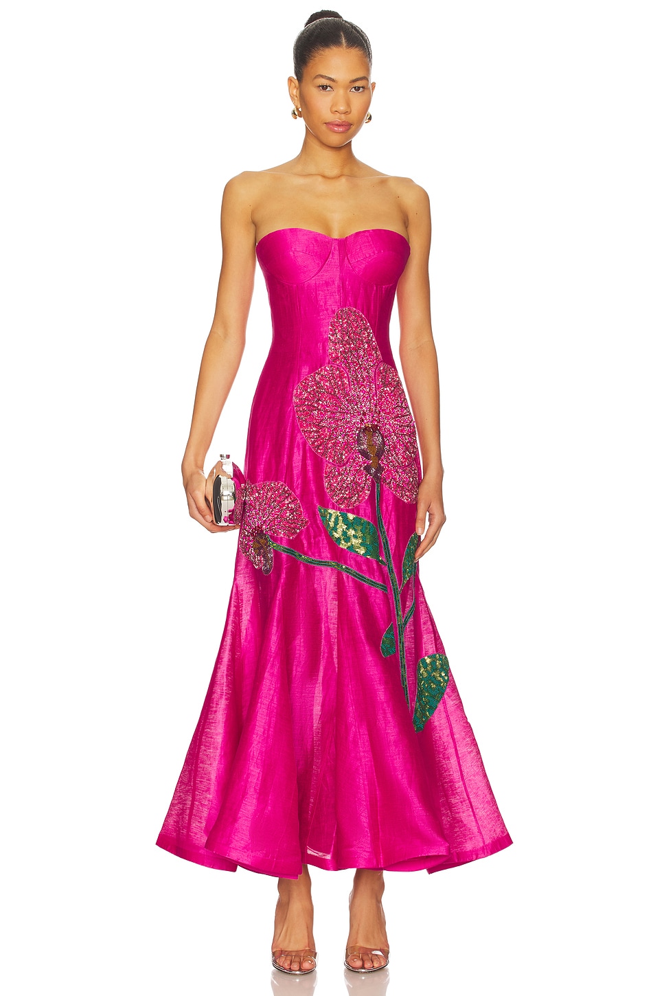 LA FUORI Orchid Embroidered Gown in Orchid Pink | REVOLVE LA FUORI Orchid Embroidered Gown in Orchid Pink | REVOLVE