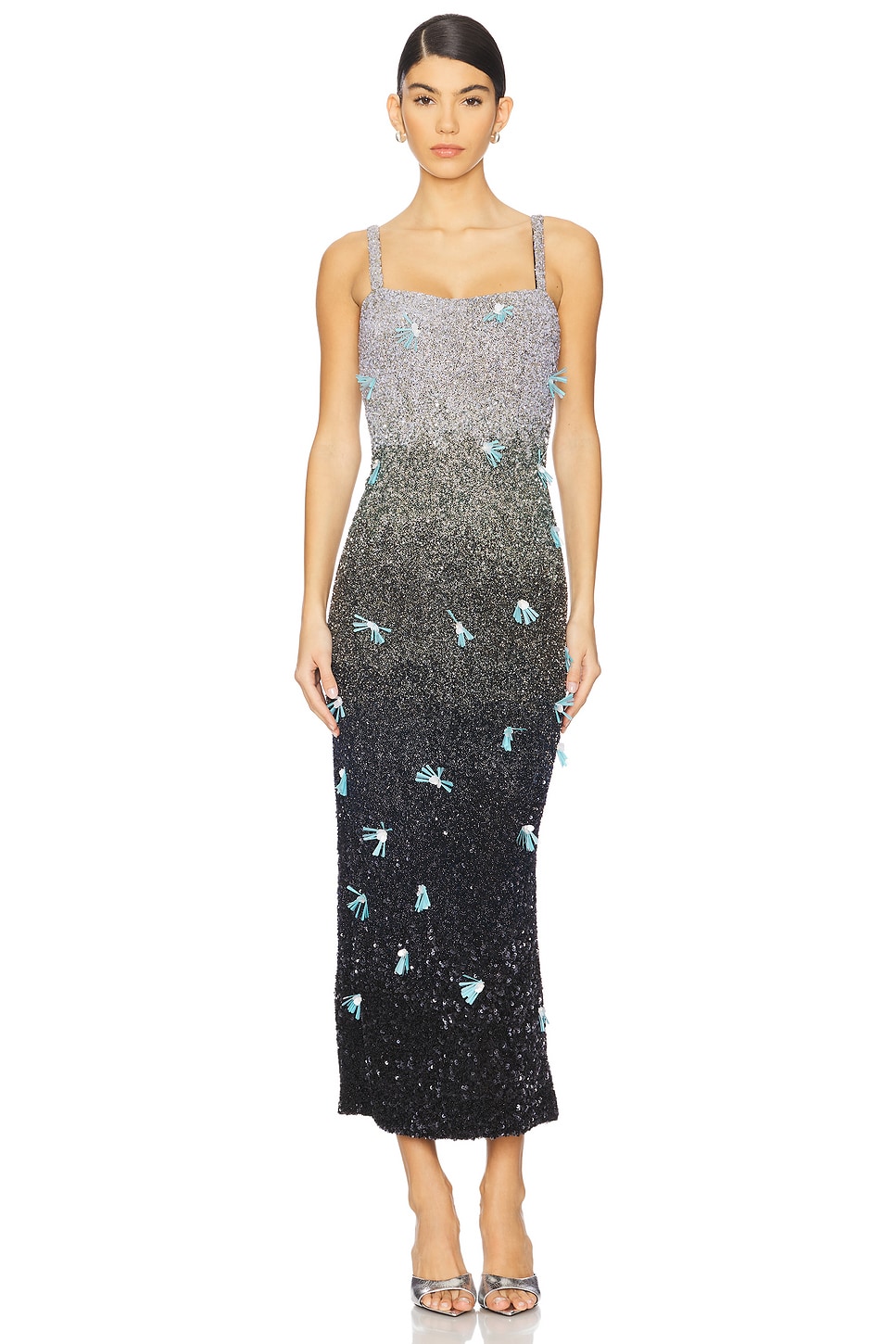 LA FUORI Ravens Wing Beaded Dress
