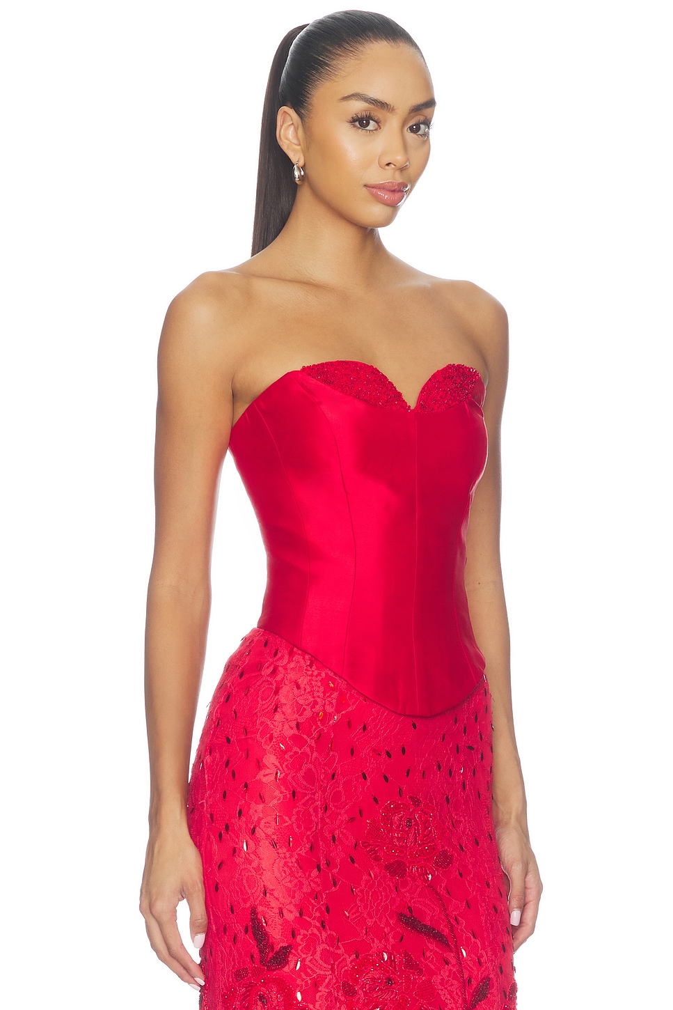 LA FUORI Red Siren Corset Top