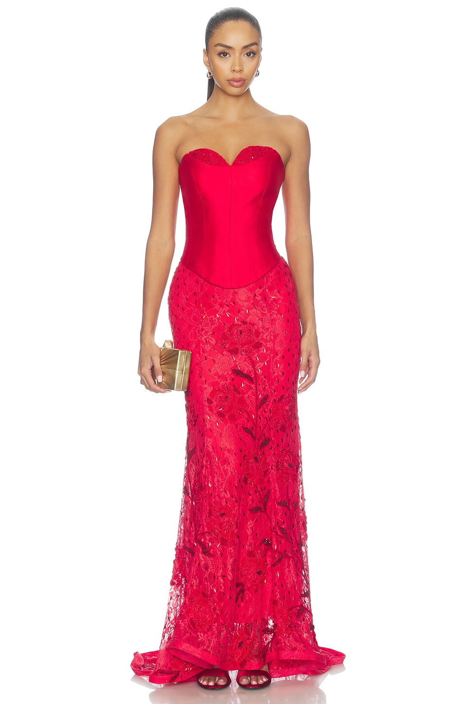 LA FUORI Red Siren Corset Top