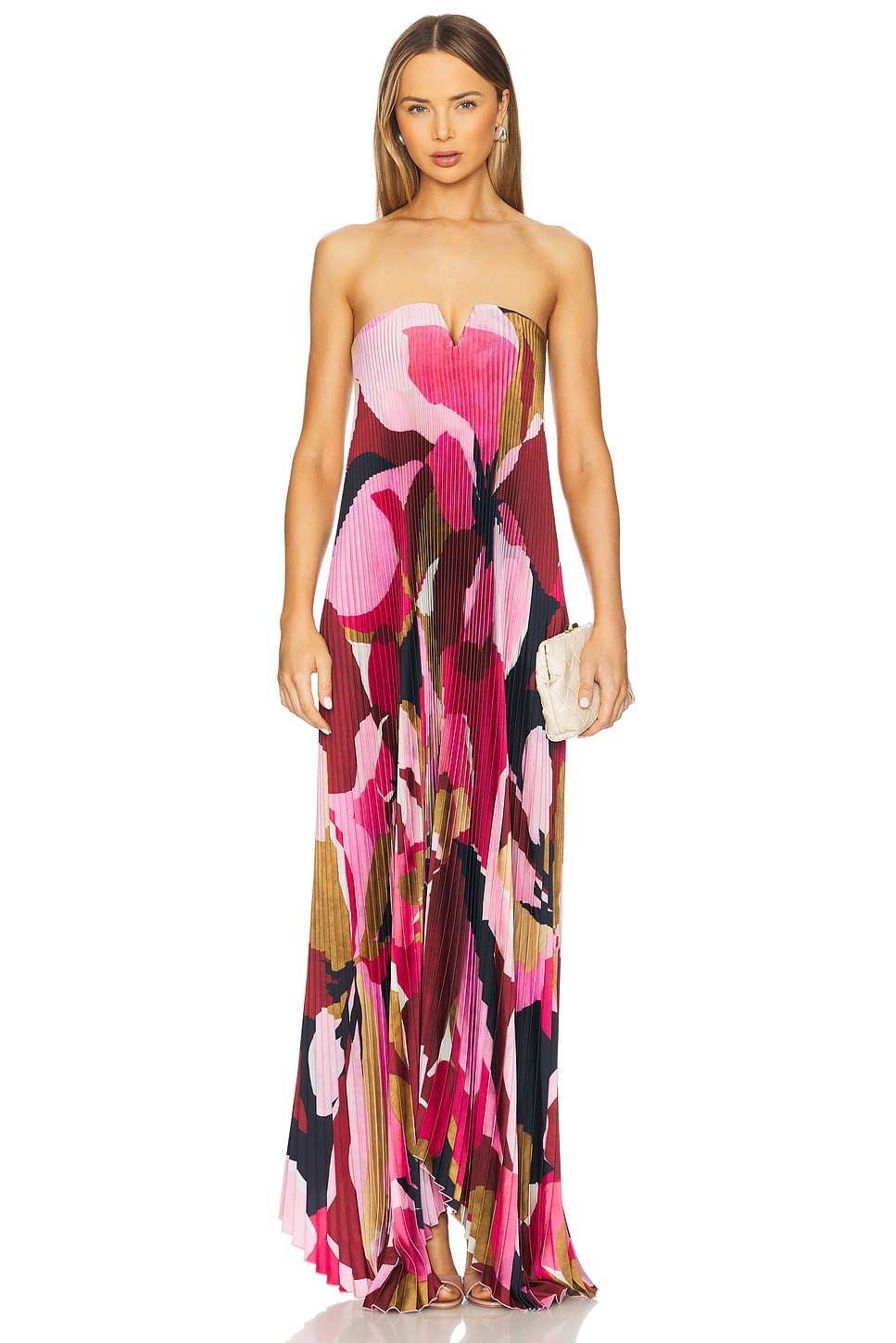 L'IDEE x REVOLVE Black Tie Gown in Capri Print Pink | REVOLVE