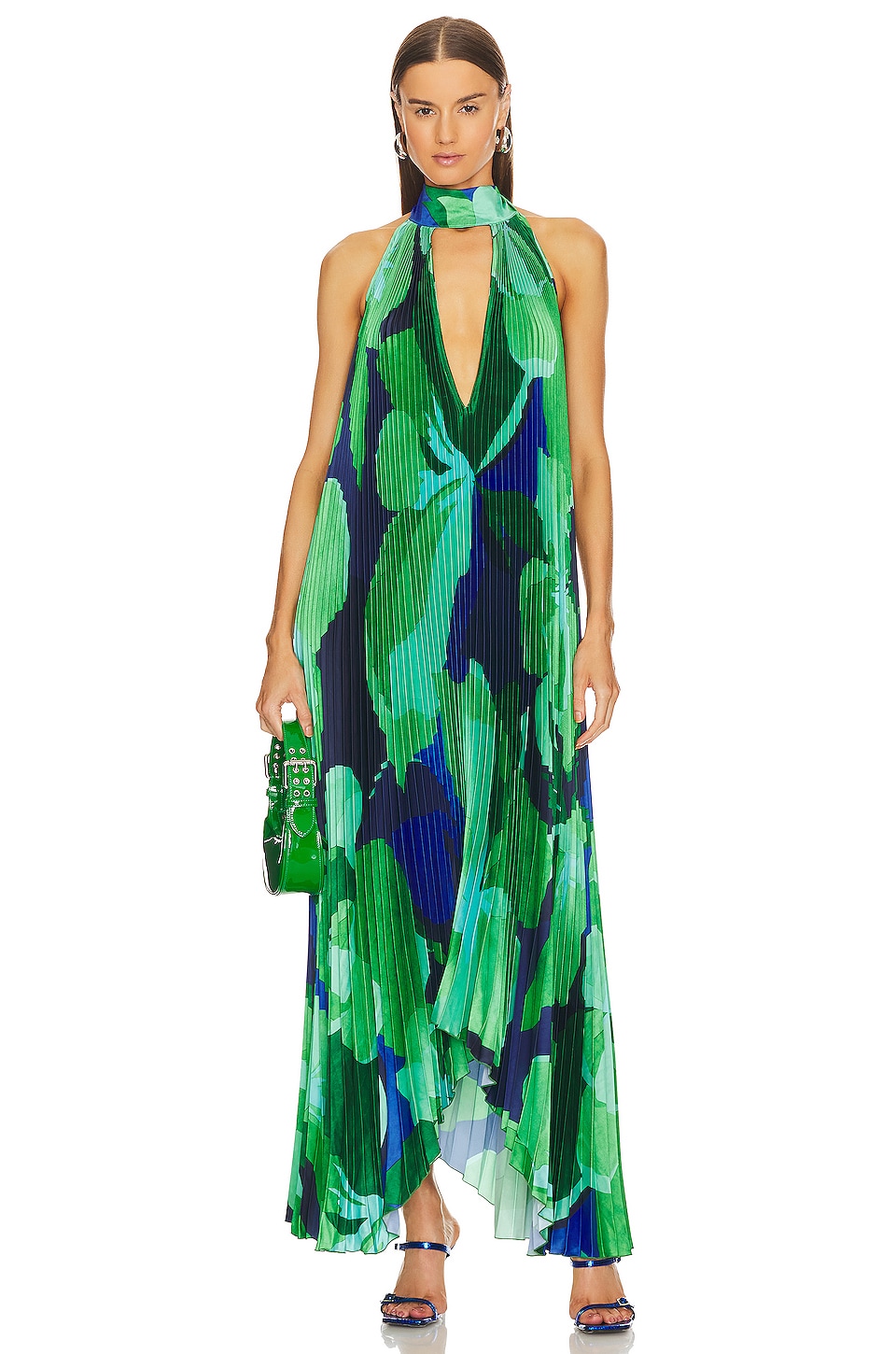 L'IDEE Opera Gown in Capri Print Green