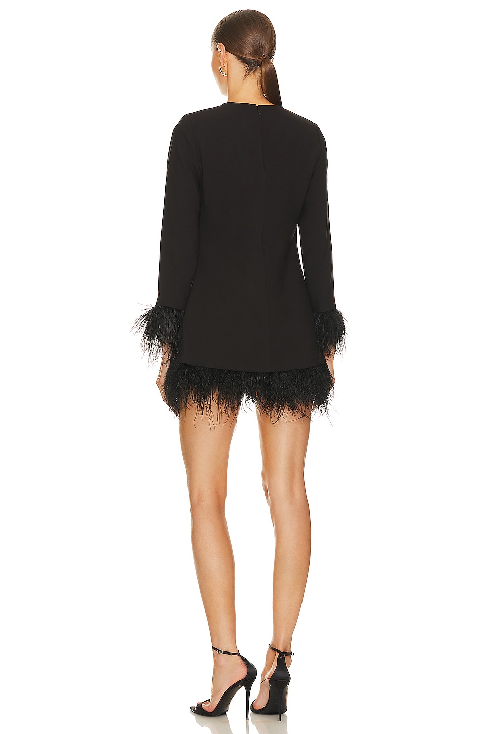 Alice + Olivia Women's Izola Feather-Trim Minidress - Black - Size 0